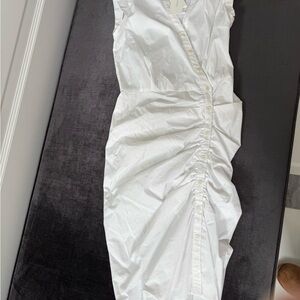 Veronica Beard White Button-Down Midi Dress